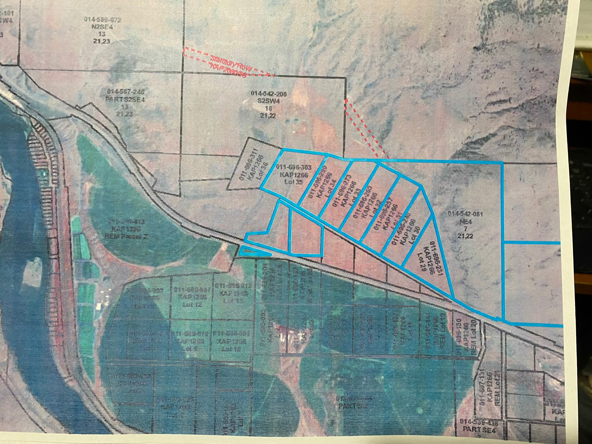 survey plan overlaid on map